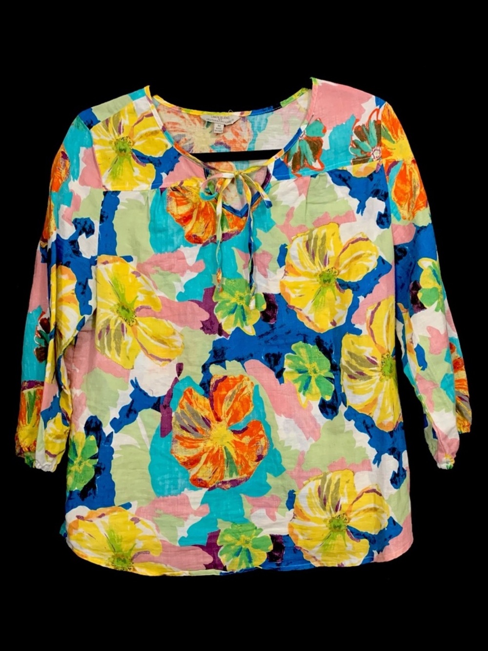 Linen Blend by Hester & Orchard Floral Print Top